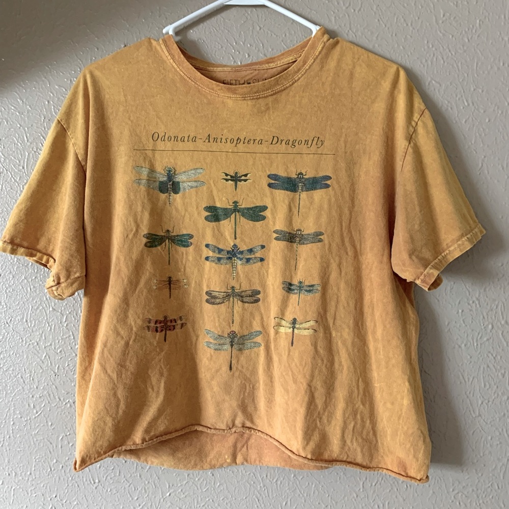 Yellow dragonfly shirt